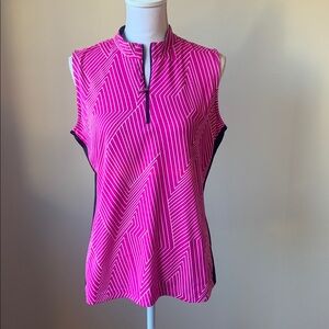 NWOT Tail White Label Pink Sleeveless Golf Shirt, Size Large